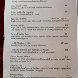 Maluca Wine Bar & Restaurant - Maluca menu page one at 12/8/18