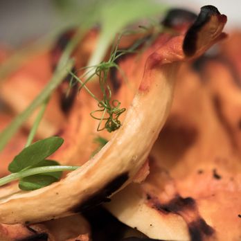 Field & Vine - Chicken-of-the-woods mushrooms & pea shoots. - New American Near Me - Somerville, Massachusetts Field & Vine - Chicken-of-the-woods mushrooms & pea shoots. - New American Near Me - Somerville, Massachusetts