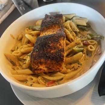 Spice House - Rasta Pasta with Salmon - Caribbean Near Me - Duluth, Georgia