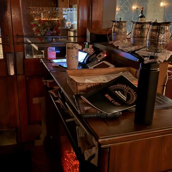 Fiamma Ristorante - Host stand where employees were gathered to chat and play on their phones with one another. - Italian Near Me - Charlotte, North Carolina Fiamma Ristorante - Host stand where employees were gathered to chat and play on their phones with one another. - Italian Near Me - Charlotte, North Carolina
