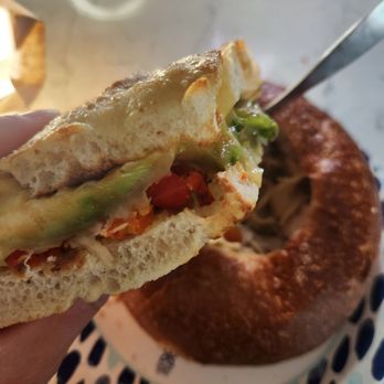 Panera Bread - Avocado Chipotle chicken sandwich and chicken noodle bread bowl - Sandwiches Near Me - Henderson, Nevada Panera Bread - Avocado Chipotle chicken sandwich and chicken noodle bread bowl - Sandwiches Near Me - Henderson, Nevada