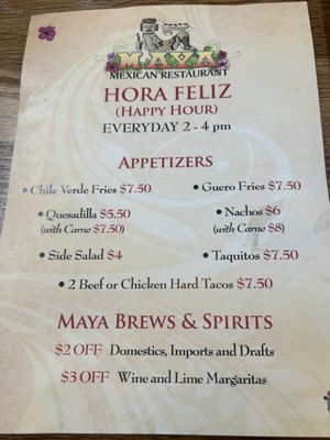 Menu photo 2 Maya Mexican Restaurant Santa Maria, CA Menu photo 2 Maya Mexican Restaurant Santa Maria, CA