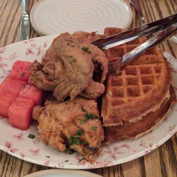 Yardbird - Signature chicken and waffles, a little on the expensive side at $36, but the chicken is very tasty. - Southern Near Me - Las Vegas, Nevada Yardbird - Signature chicken and waffles, a little on the expensive side at $36, but the chicken is very tasty. - Southern Near Me - Las Vegas, Nevada