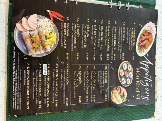 Menu photo 2 Pho Huong Tampa, FL