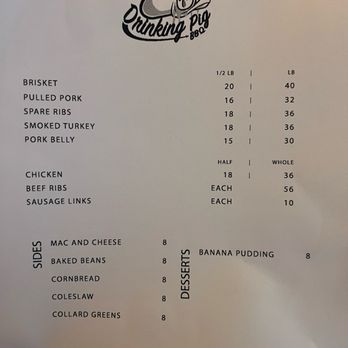 Drinking Pig BBQ - Menu - Barbeque Near Me - Miami, Florida Drinking Pig BBQ - Menu - Barbeque Near Me - Miami, Florida