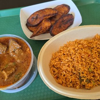 Immy's African Cuisine - Goat curry, jollof rice, and fried plantains - African Near Me - Milwaukee, Wisconsin