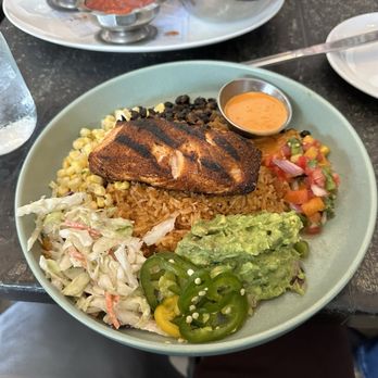 La Food Marketa - Blackened Fish Burrito Bowl - Latin American Near Me - Baltimore, Maryland
