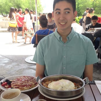 Batter & Berries - Look how big the skillets are!! Ignore my unhappy date's face. - Breakfast & Brunch Near Me - Chicago, Illinois
