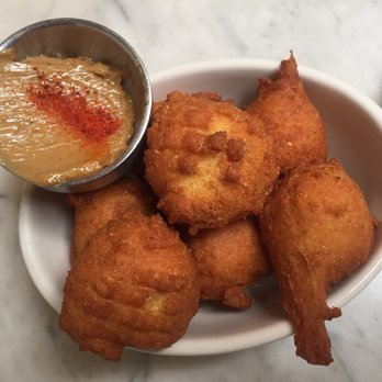 Manuela - Hush puppies with maple butter - New American Near Me - Los Angeles, California Manuela - Hush puppies with maple butter - New American Near Me - Los Angeles, California
