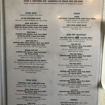 Bowl Thai - Menu - Thai Near Me - Gardena, California