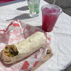 Wrapido - Honey chipotle chicken wrap and prickly pear lemonade