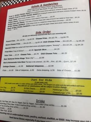 Menu photo 4 Ron's Hamburgers & Chill Glenpool, OK