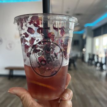 Joah Boba - Pretty rose petals for the Persephone drink. - Bubble Tea Near Me - Henderson, Nevada