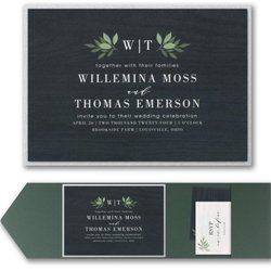 221 Creations - Hunter green pocket invitation
