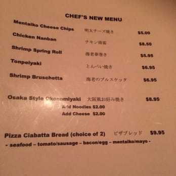 Photo of Neco Grill & Bar Hawaii - Honolulu, HI, United States. Chefs new menu 2014.