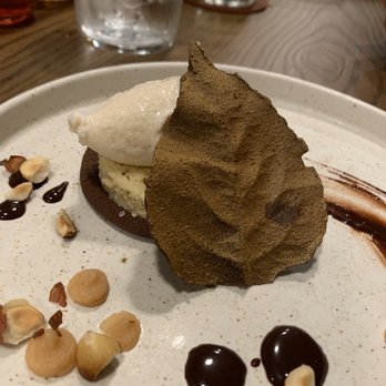 Tzuco - Dessert. Hazelnut sponge cake - Mexican Near Me - Chicago, Illinois Tzuco - Dessert. Hazelnut sponge cake - Mexican Near Me - Chicago, Illinois