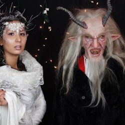 Art of Makeup School - Special Effects Makeup Elf done by student and Krampus done by instructor for Open House