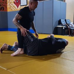 Pass knee shield with Aaron and Constantine.