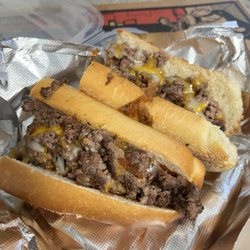 Pizza Shack - The Cowboy Grinder (Chopped BBQ burger with onion rings & melted cheddar)