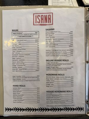 Menu photo 5 Isana Kihei, HI Menu photo 5 Isana Kihei, HI