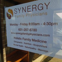 Synergy Family Physicians - Hours of operation, front entry door.