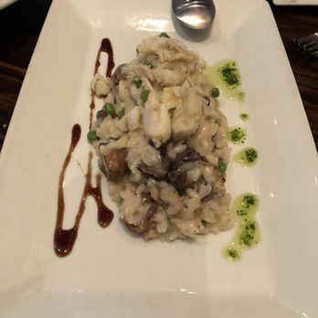 Masraff's - Chefs Daily Risotto - lump crab meat on top, peas, mushrooms, and truffle oil - New American Near Me - Houston, Texas