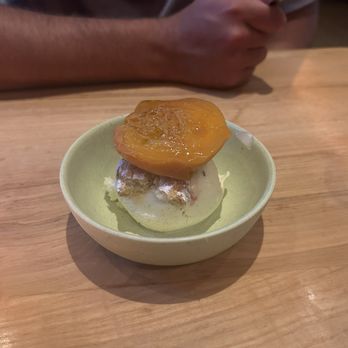 Rolf and Daughters - Peach dessert - New American Near Me - Nashville, Tennessee Rolf and Daughters - Peach dessert - New American Near Me - Nashville, Tennessee
