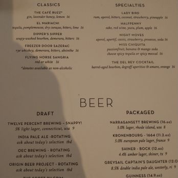 The Café - Cocktails menu - Cocktail Bars Near Me - Westerly, Rhode Island The Café - Cocktails menu - Cocktail Bars Near Me - Westerly, Rhode Island