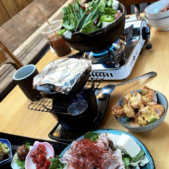 Kimura - Top: Collagen Nabe Shabu Shabu ($23) Everything else: Kimura Sushi Tasting Menu ($55)- sashimi entree not shown - Japanese Near Me - New York, New York