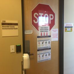 Riverside County Department of Environmental Health - Office is on the second floor. Suite 250.