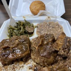 Jones Old Fashion Sausage & Restaurant - Oxtails mustard greens blackeye peas