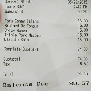 Ivan Ramen - Dinner for three (Monday dinner 2015-06-29) - Ramen Near Me - New York, New York