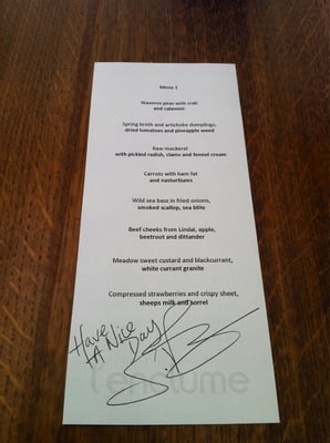 Menu photo 4 L'Enclume Cartmel, CMA Menu photo 4 L'Enclume Cartmel, CMA