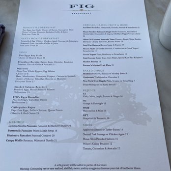 FIG Restaurant - Obligatory menu shot :) - Bars Near Me - Santa Monica, California FIG Restaurant - Obligatory menu shot :) - Bars Near Me - Santa Monica, California