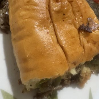 Firestone Burger - My GREAT Philly Cheesesteak sandwich half! - Burgers Near Me - Fresno, California
