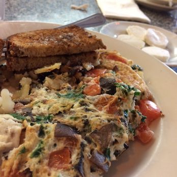 Palace Diner - Post run breakfast of a egg white portobello, spinach, and goat cheese omelette with goat cheese on the side and whole grain toast - Diners Near Me - Poughkeepsie, New York Palace Diner - Post run breakfast of a egg white portobello, spinach, and goat cheese omelette with goat cheese on the side and whole grain toast - Diners Near Me - Poughkeepsie, New York