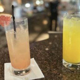 Greyhound and screwdriver (fresh squeezed juice circa 2022) Greyhound and screwdriver (fresh squeezed juice circa 2022)