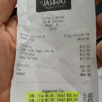 Pollos & Jarras - suggestion tip is not accurate ! Not cool ! - Peruvian Near Me - Miami, Florida Pollos & Jarras - suggestion tip is not accurate ! Not cool ! - Peruvian Near Me - Miami, Florida