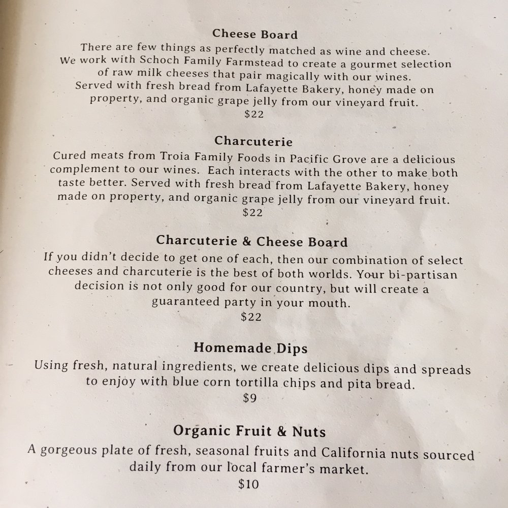 Folktale Winery - Charcuterie Menu Folk Tales - Wineries Near Me - Carmel, California Folktale Winery - Charcuterie Menu Folk Tales - Wineries Near Me - Carmel, California