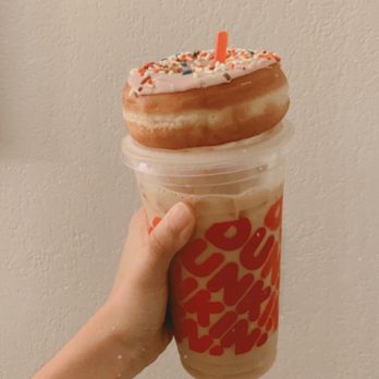 Dunkin' - Iced Coffee & Strawberry Sprinkled Donut - Coffee & Tea Near Me - San Jose, California Dunkin' - Iced Coffee & Strawberry Sprinkled Donut - Coffee & Tea Near Me - San Jose, California