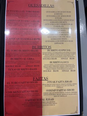 Menu photo 4 El Toro Mexican Grill Jacksonville, FL