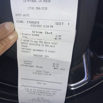 Baskin-Robbins - My receipt to prove I was here. - Ice Cream & Frozen Yogurt Near Me - La Mirada, California Baskin-Robbins - My receipt to prove I was here. - Ice Cream & Frozen Yogurt Near Me - La Mirada, California