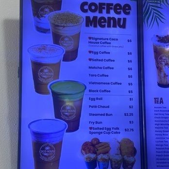 Coco House - Coffee Menu - Coffee & Tea Near Me - Westminster, California