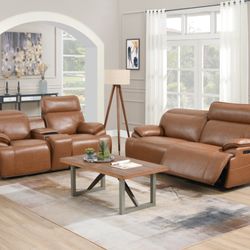 Furniture Time - Power Reclining Sofa and love seat living room set.  This set features power usb charging and stainless steel cupholders.