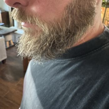Back N Time Barber Shop - He did pretty good on the line but left hair on the upper cheek. - Barbers Near Me - Flower Mound, Texas Back N Time Barber Shop - He did pretty good on the line but left hair on the upper cheek. - Barbers Near Me - Flower Mound, Texas