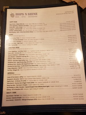 Menu photo 5 Hops N Shine Alexandria, VA