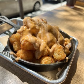 Sid's Garage - Pork belly and beer cheese tots - Beer Bar Near Me - Boise, Idaho