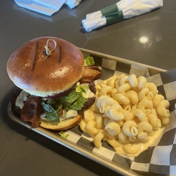 The Casual Pint - The Mexican Fiesta Burger with Mac and Beer Cheese - Beer Bar Near Me - Pigeon Forge, Tennessee The Casual Pint - The Mexican Fiesta Burger with Mac and Beer Cheese - Beer Bar Near Me - Pigeon Forge, Tennessee