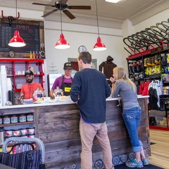 Double Shot Cyclery - customers at the counter - Coffee & Tea Near Me - Gunnison, Colorado Double Shot Cyclery - customers at the counter - Coffee & Tea Near Me - Gunnison, Colorado
