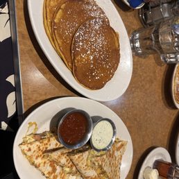 Breakfast Quesadilla with Pumpkin Pancakes